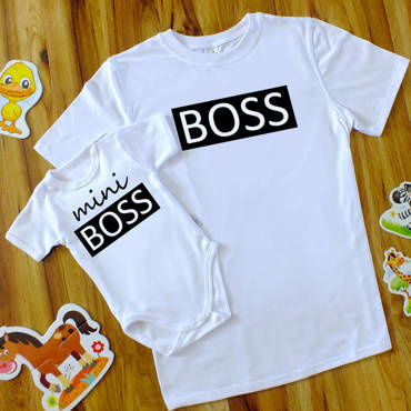 "BOSS + mini BOSS" ZESTAW ojciec syn Moocha