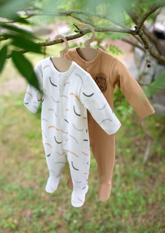 Le Tigre Pajac Pinokio - ecru druk