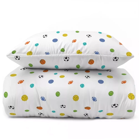 5442 A Sportowy Sen Pościel dziecięca bawełniana Detexpol biały 