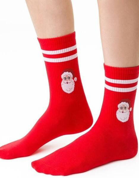 ART.136 Skarpety świąteczne damskie Steven - 111 czerwone