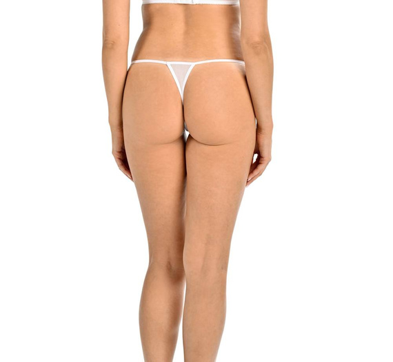 377 Paski Stringi z siateczki Teyli - biały