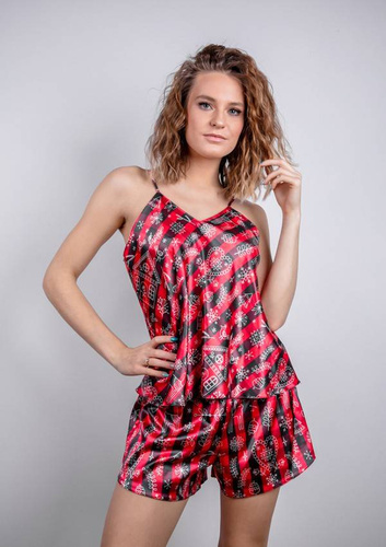 DK-KK Christmas Komplet Damski Piżama DKaren - czerwony 012