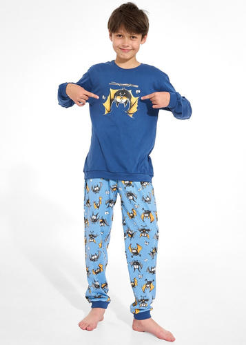Piżama Chłopięca Cornette Kids Boy 593/188,966/188 Bat 3 Jeans 100% Bawełna