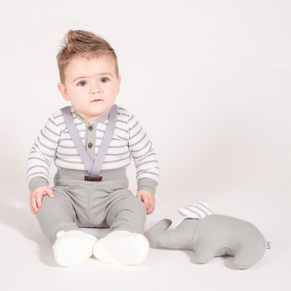 214016 Spodnie na szelkach "Muki" Nicol - szary