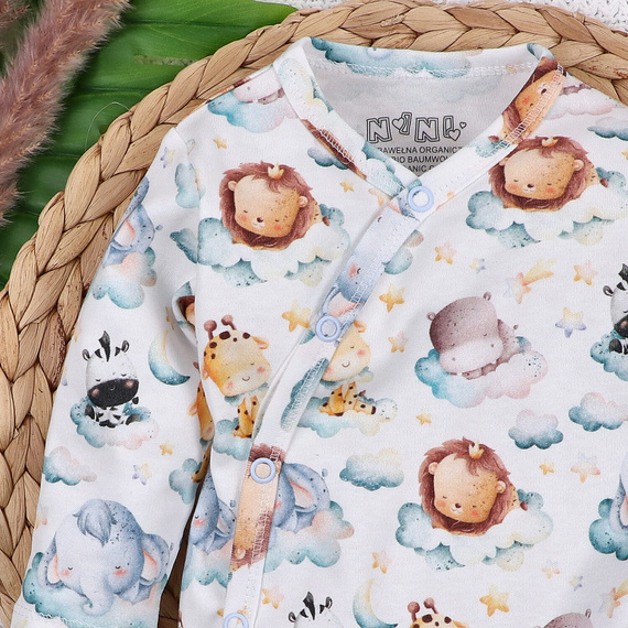 ABN-5601 Body kopertowe Nini Little Dreamers z bawełny organicznej dla niemowląt - bezniklowe napy, 100% bezpieczeństwa