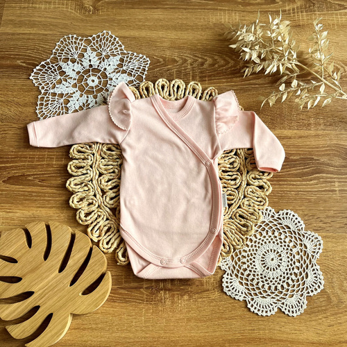 BD13128 Groszki Body kopertowe z długim rękawem Mamatti