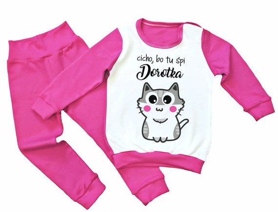 Cicho bo tu śpię Piżamka dziecięca z imieniem Moocha niebieski