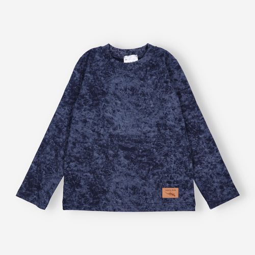 KAR-1021 Bluzka chłopięca z długim rękawem Lagarto Verde granatowa– bawełna z elastanem, polska produkcja