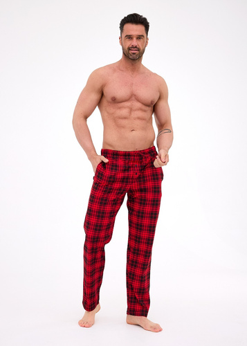 691/60 Spodnie piżamowe męskie Cornette  – długie, w kratkę, bawełna
