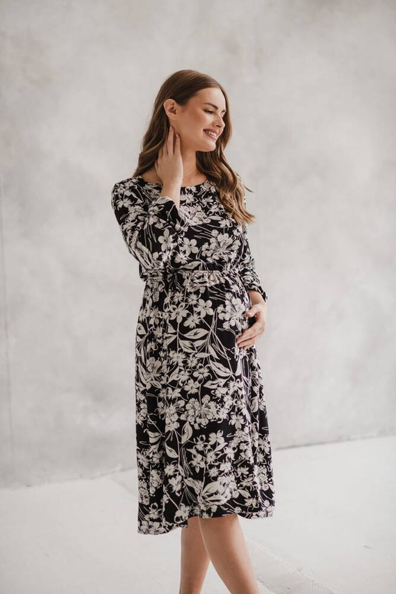 Lovely Dress sukienka ciążowa i do karmienia Milk&Love czarna w print