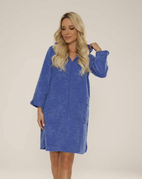 409 Żakard Krótki Szlafrok damski De Lafense- jeans