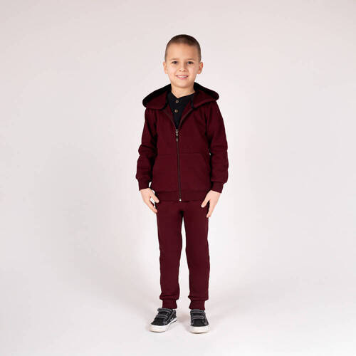 169540 Bluza dresowa z kapturem Nicol - bordowy