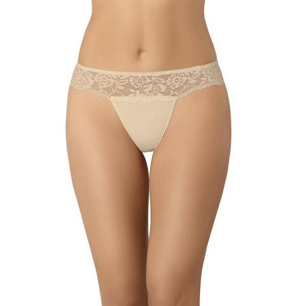 318 Comfo Stringi z koronką Teyli - beżowe