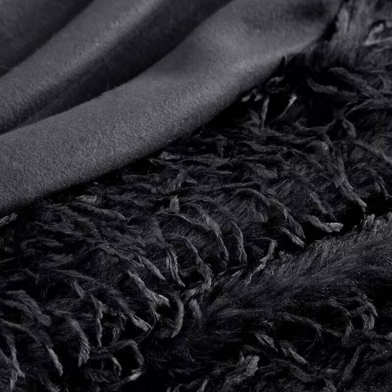 Adore Koc narzuta włochacz futrzak Eurofirany czarny