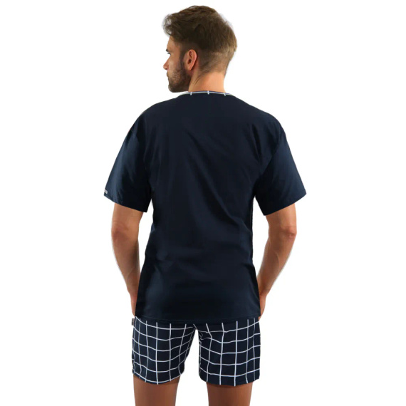 2024/01 Piżama Męska krótki rękaw, spodenki Sesto Senso granatowy