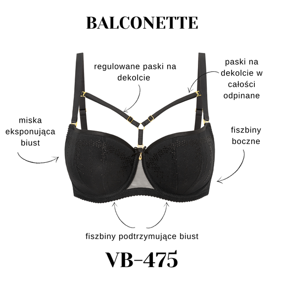 VB-475 Vena balconette K10 – biustonosz z paskami, modelujący dekolt