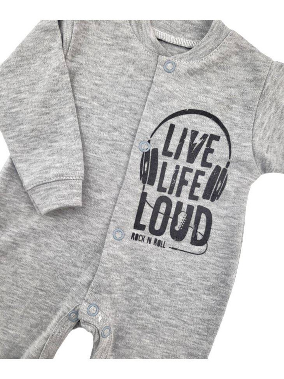 Pajac bawełniany "Music" Terjan - szary