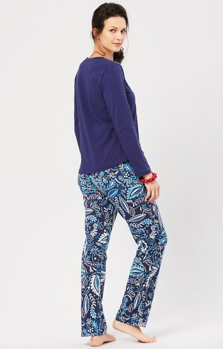 LNS 793 Piżama Damska bawełniana Key -granatowy