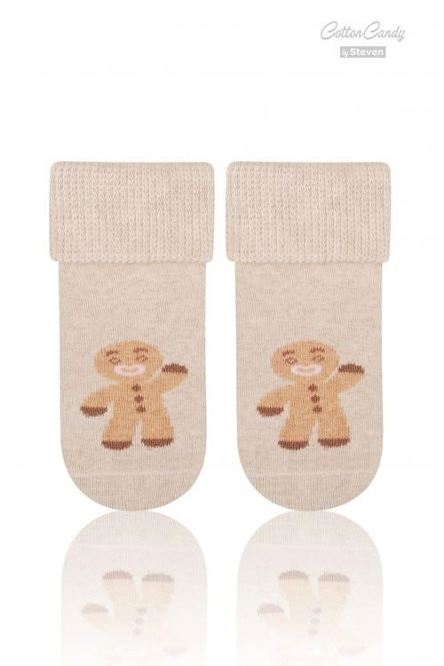 Art.156 Skarpety dziecięce Świąteczne Frotte Steven szary jasny melanż/renifer 002