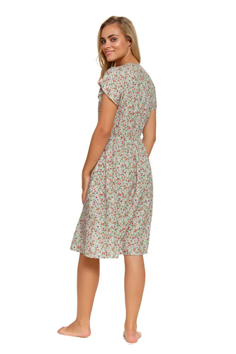 5136 Koszula nocna do karmienia Doctor Nap – wiskoza, kwiatowy wzór - green flowers