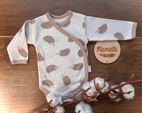 Mamatti body niemowlęce kopertowe BD15726 jeżyki – bawełniane, długi rękaw