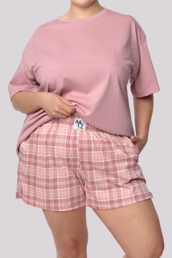 Joy shortsleeve Piżama damska Mona rose pink