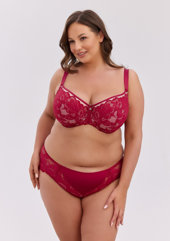 Gaia Mary BSM 1372 Bordowy Biustonosz Semi Soft Maxi z Fiszbinami