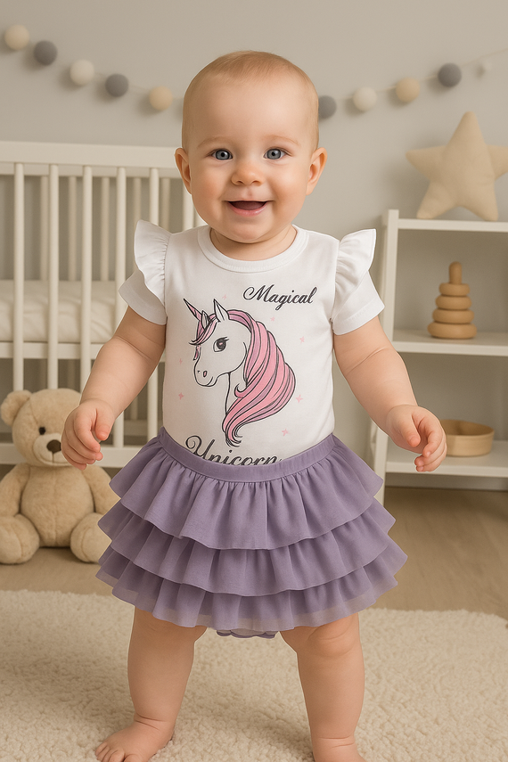 Body z krótkim rękawem "Unicorn" Terjan - biały