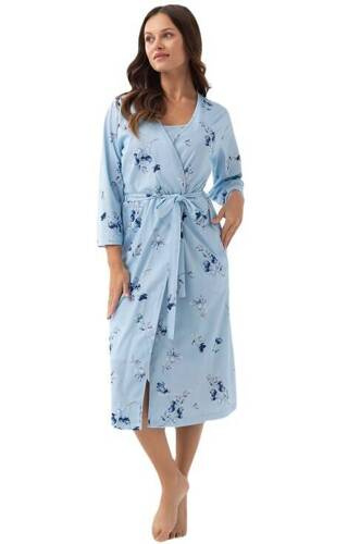376 Szlafrok Damski Luna - niebieski