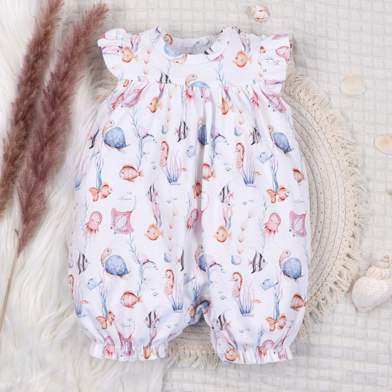 ABN-5481 Underwater World Rampers niemowlęcy Nini – bawełna organiczna, krótki rękaw