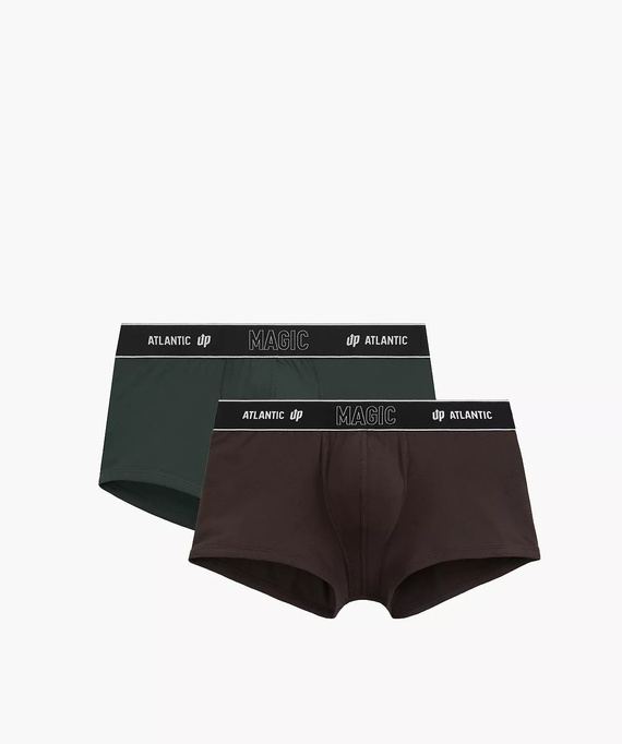 Bokserki męskie Atlantic Magic Pocket 2MH-1200 A2 2-pak zielony-brązowy– push-up bawełna
