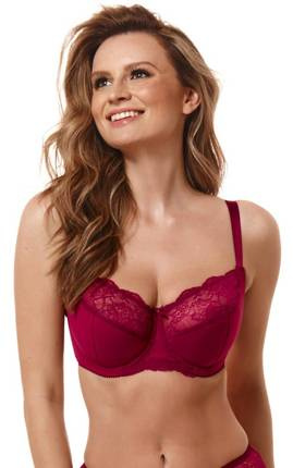 0099 Biustonosz półusztywniany Kostar- bordowy