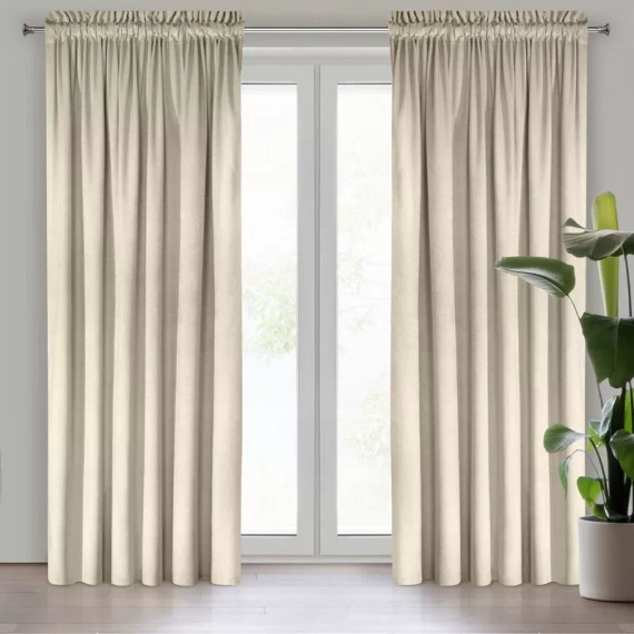 Melanie Zasłona welurowa na taśmie Eurofirany kremowy