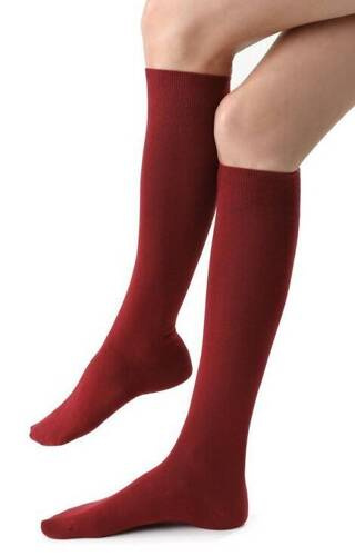 Art.072 Podkolanówki damskie gładkie Steven - 162 bordowe