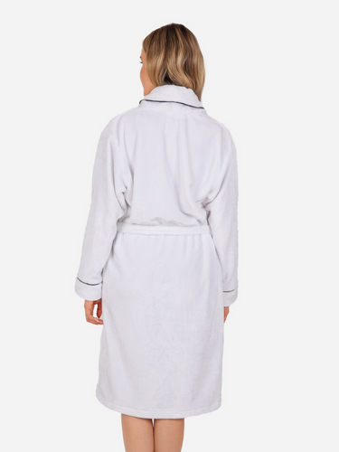 Rosa Szlafrok damski polarowy ByShelly - biały