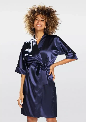 100 Podomka Szlafrok Damski Dkaren - granatowy