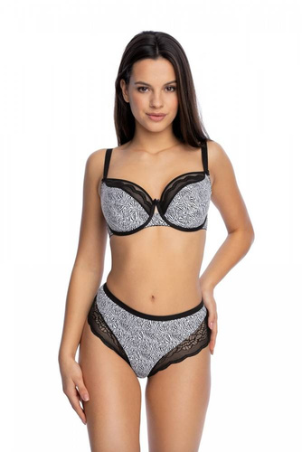 BS 1152 Teona Full Cup Biustonosz Półusztywniany Gaia -czarny biały