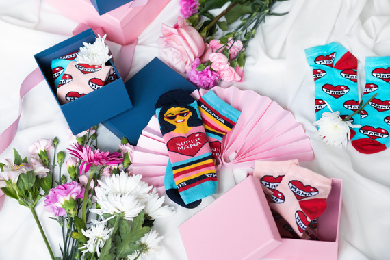 K89S Super Mama Skarpetki stopki Italian Fashion - granat/kolory