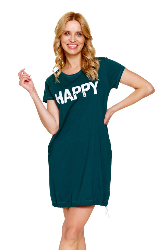 9504 Doctor Nap - Koszula nocna ciążowa i do karmienia z bawełny – komfort i wygoda dla przyszłej mamy - emerald