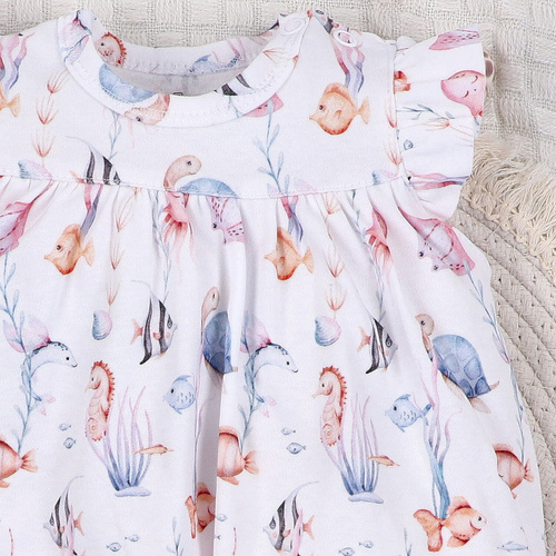 ABN-5481 Underwater World Rampers niemowlęcy Nini – bawełna organiczna, krótki rękaw