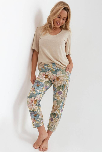 269 Piżama damska Cana - beżowy melanż