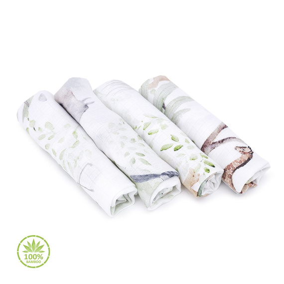 Chusteczki 100% Bamboo Muślin Sawanna Makaszka