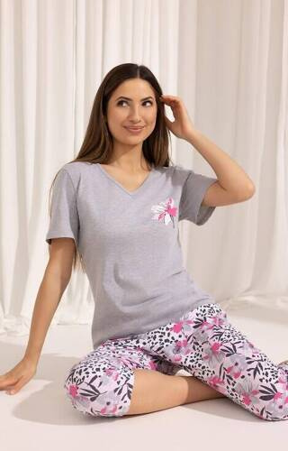 698  Piżama damska Regina -szary