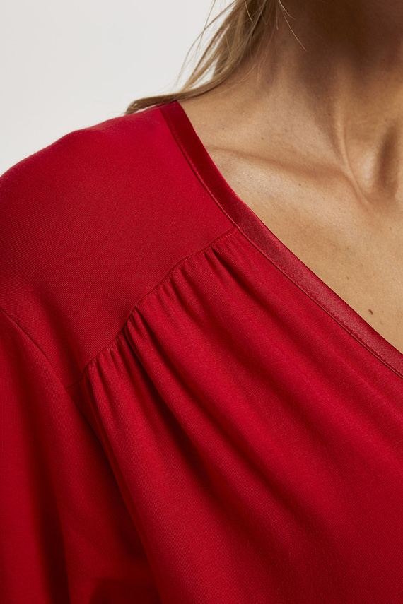 Song Szlafrok Damski 3/4 rękaw Italian Fashion - czerwony