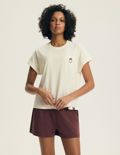 Piżama damska Henderson Evika 44464 – bawełna, haft owocowy, szorty