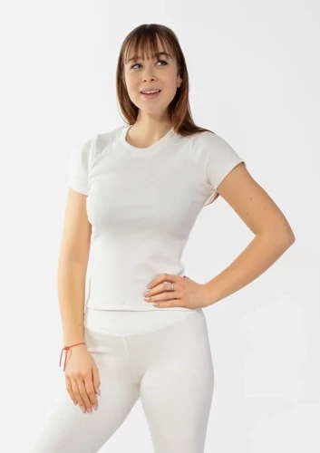 Halima Bluzka damska prążkowana Dkaren - ecru