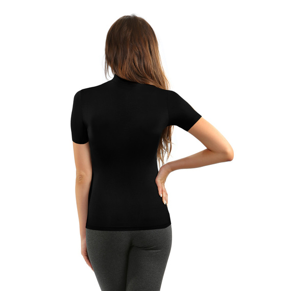 Felicia Bluzka damska krótki rękaw Sesto Senzo czarny