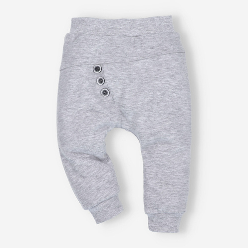 ABN-4630 Space Tour Spodnie niemowlęce z bawełny organicznej Nini szary