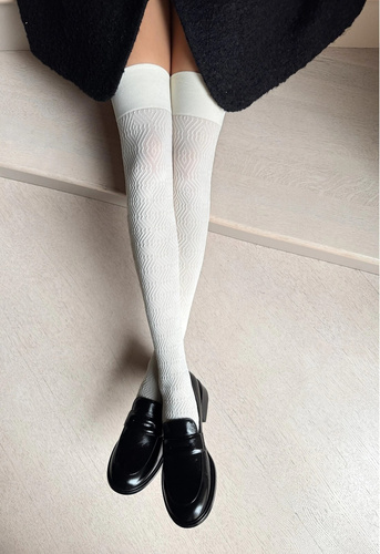 Zakolanówki Bocaro Veneziana panna– mikrofibra, wzór w romby, nieuciskający ściągacz