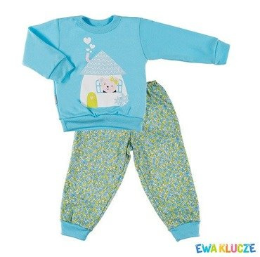 Piżamka bawełniana dla dziewczynki "DOBRANOC" Ewa Klucze - morska